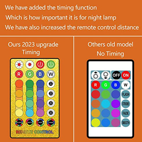 Moon Lamp 2023 Upgrade with Timing 3D Moon Night Light 5.9 inch 16 Colors Wooden